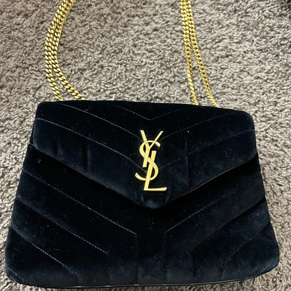 Ysl black deals and gold purse